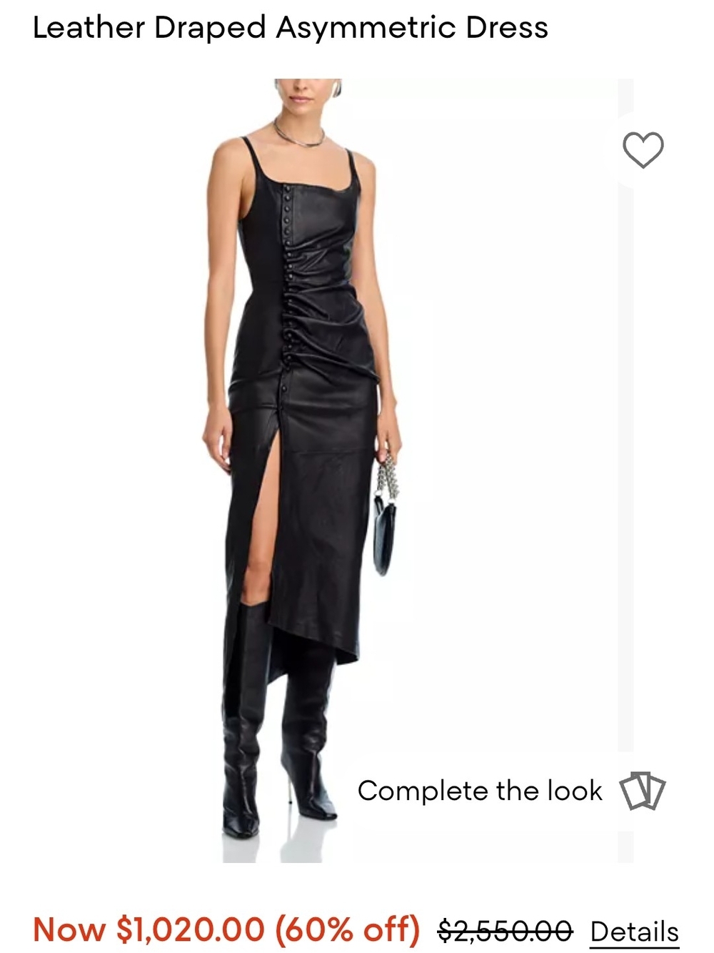 Paco Rabanne Black Asymmetrical Leather Dress